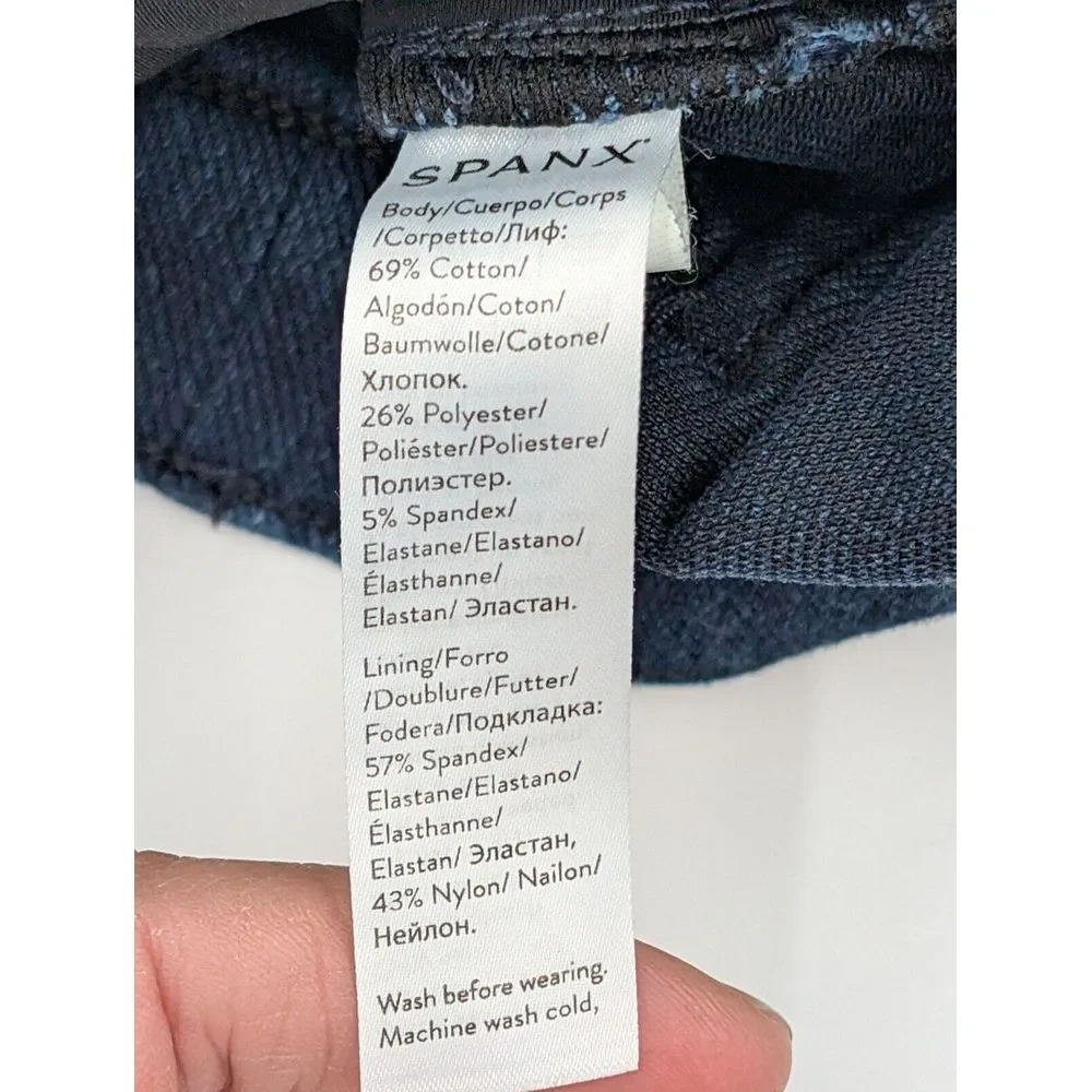 Spanx Jean-ish Ankle Leggings Blue Stretch‎ Denim 20018R Women's Size Medium